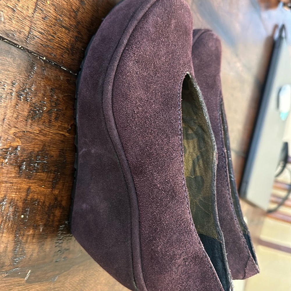 Fly London Purple suede platforms wedge